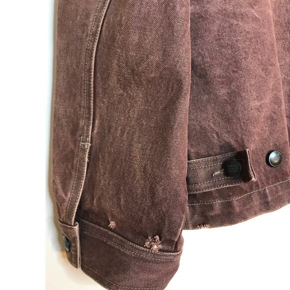 Marithe Francois Girbaud Vintage Brown Jean Jacket XXL Button Front - Picture 7 of 11